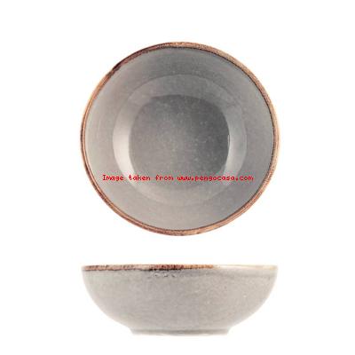 Piatto zuppa grigio in ceramica stoneware Pengo Casa